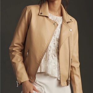 Anthropologie Saige Faux Leather Moto Jacket Petite Large